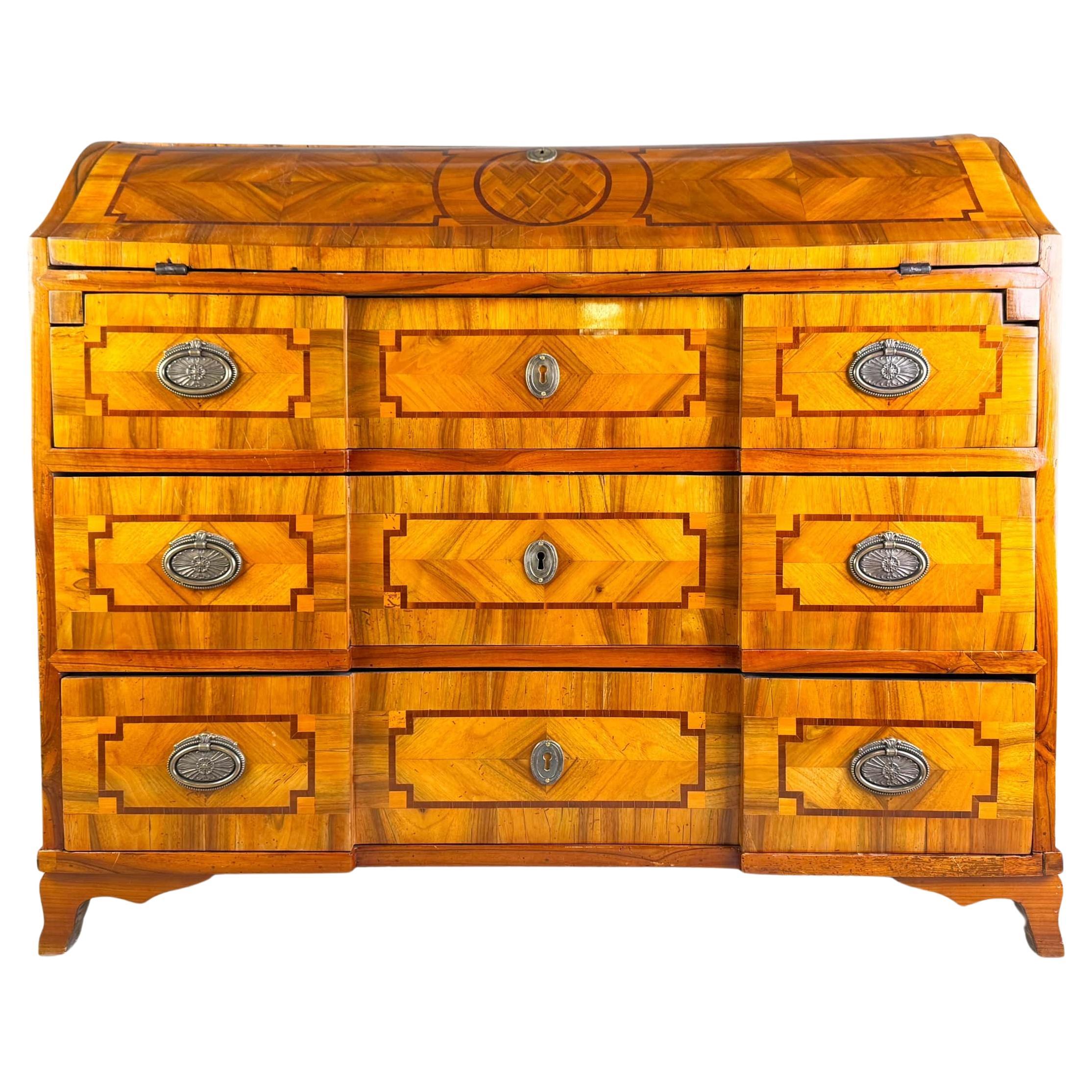Barock Sekretär Kommode originale 1700 Antik Nussbaum in vendita