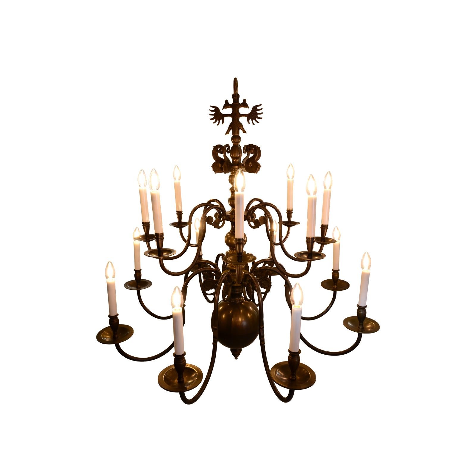 European Original Baroque Style Chandelier from the 1920 / Austro-Hungarian Handcraft For Sale