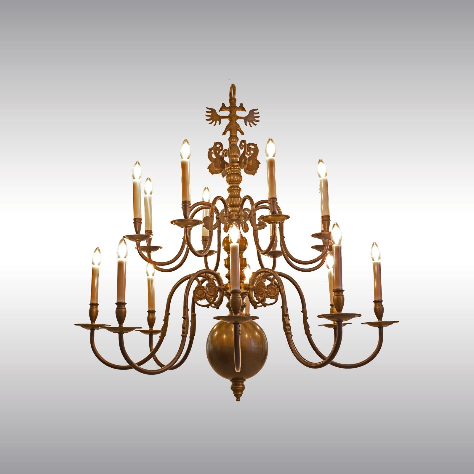 European Original Baroque Style Chandelier from the 1920 / Austro-Hungarian Handcraft For Sale