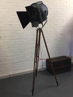 Original Barton Industrial Hollywood Movie Light with Barn Doors Wooden Tripod