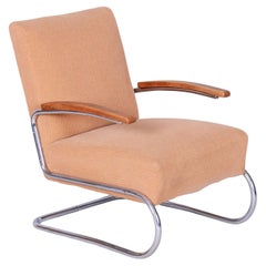 Poltrona Bauhaus originale, di Thonet, Faggio, Cromo, Germania, anni '30