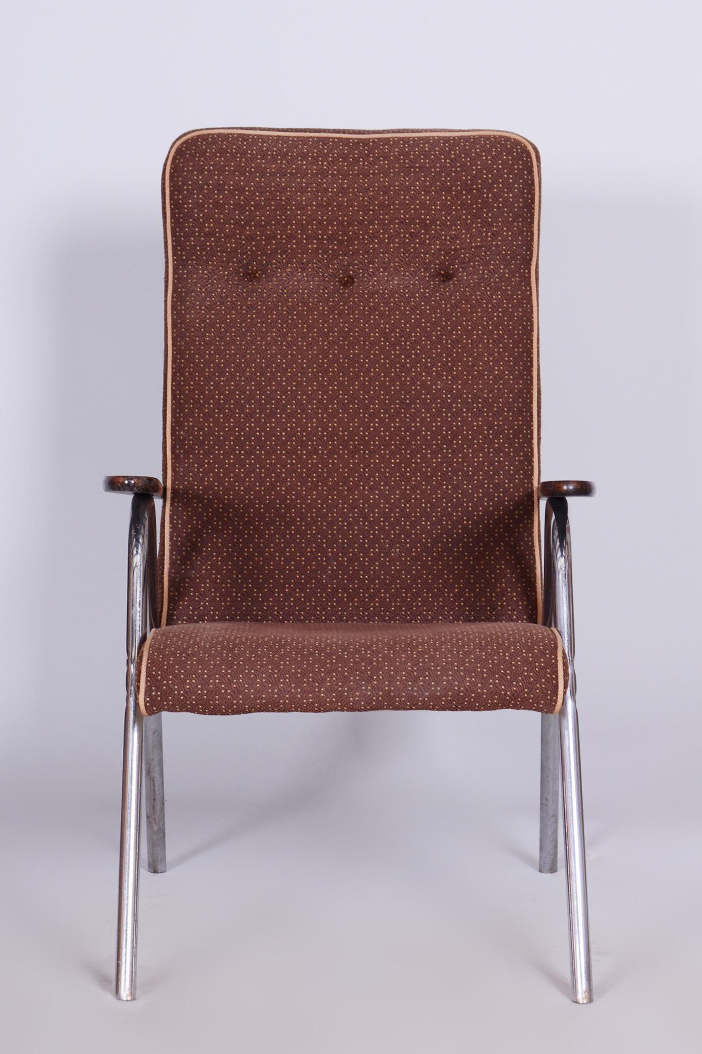 Metal Original Bauhaus Armchair, Very Well Preserved Condition, Czechia, 1940s For Sale