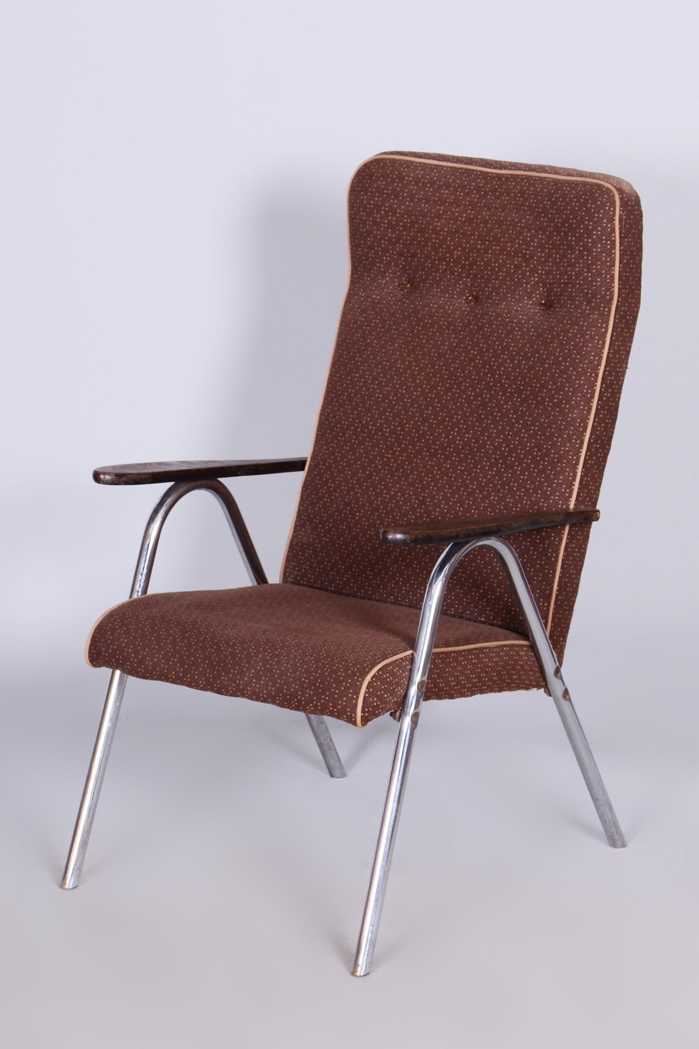 Original Bauhaus Armchair, Very Well Preserved Condition, Czechia, 1940s For Sale 4