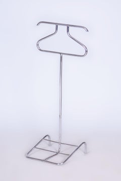 Original Bauhaus Clothes Valet, by Robert Slezák, Chrome, Czech, 1930s