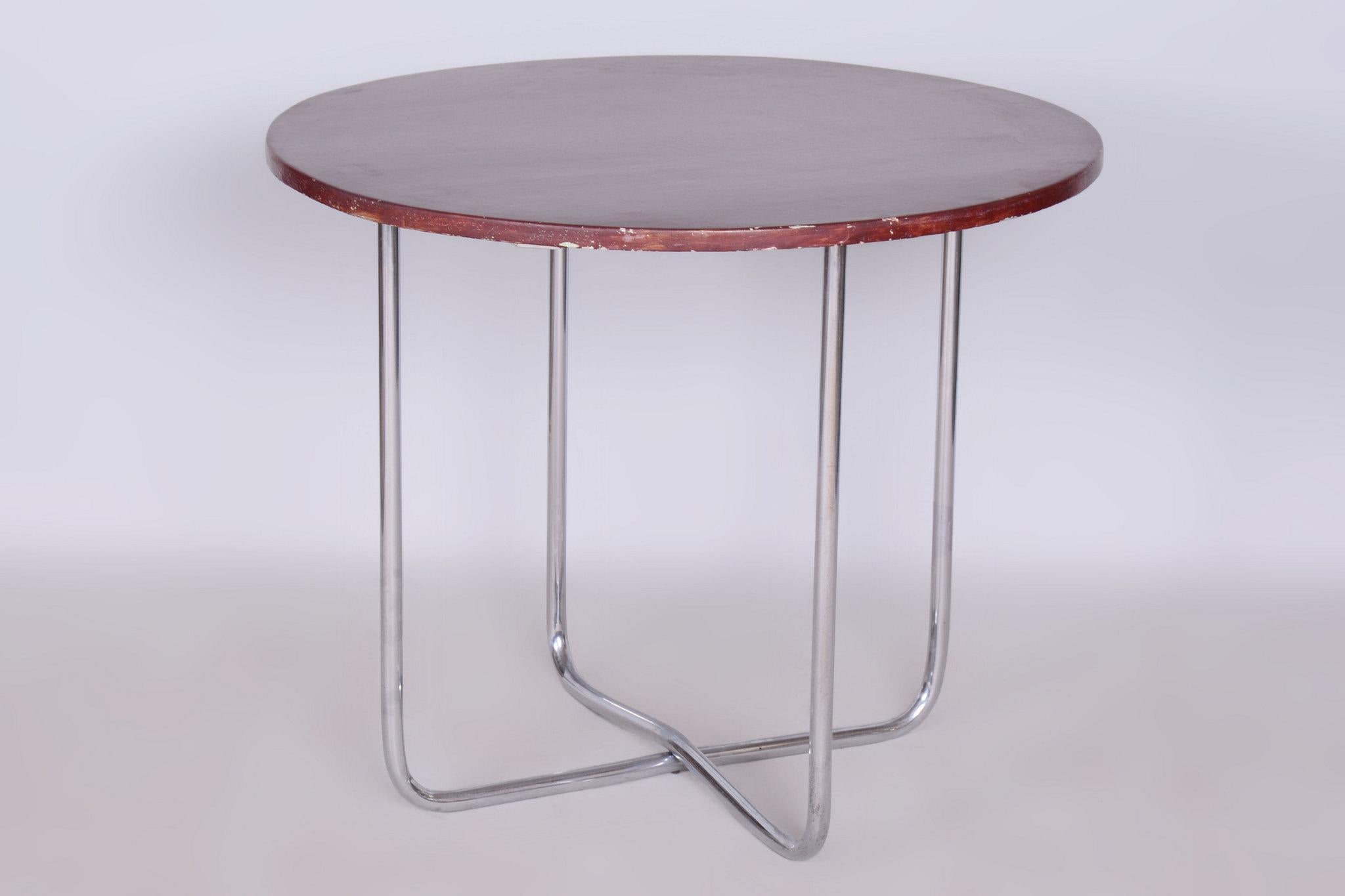 Original Bauhaus Dining Set, by Hynek Gottwald, Chrome, Czech, 1930s For Sale 7