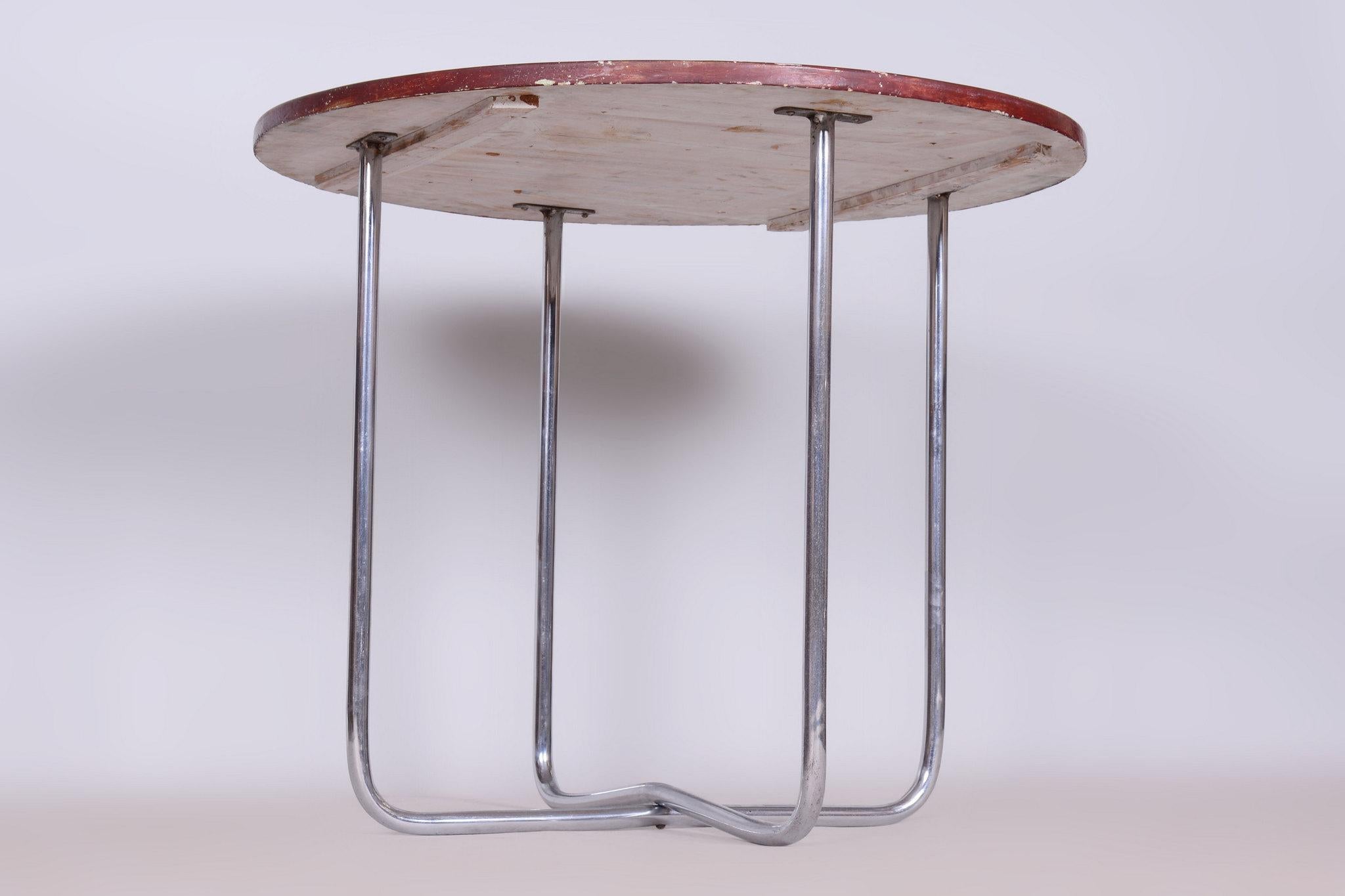 Original Bauhaus Dining Set, by Hynek Gottwald, Chrome, Czech, 1930s For Sale 11