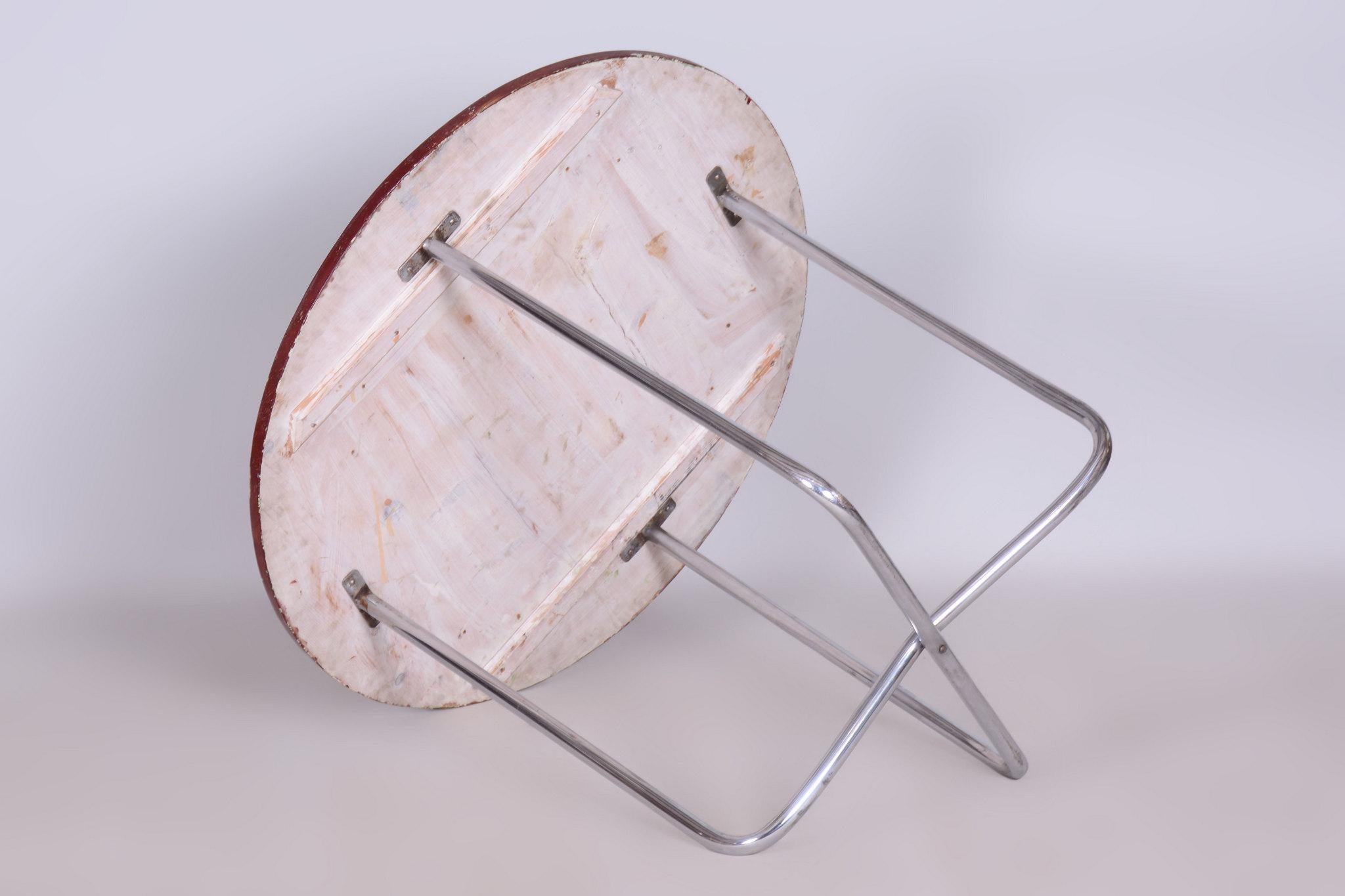 Original Bauhaus Dining Set, by Hynek Gottwald, Chrome, Czech, 1930s For Sale 12