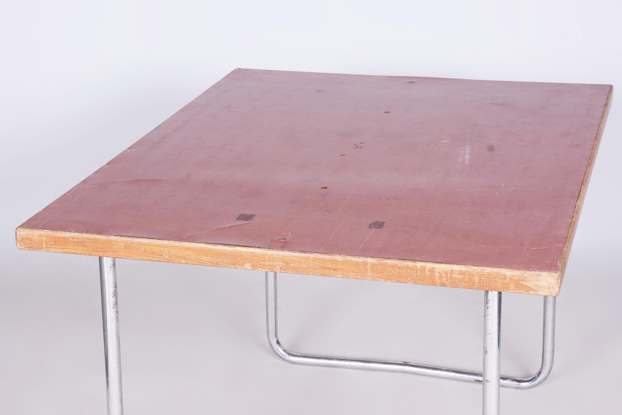 Original Bauhaus Dining Table, by Mücke - Melder, Well Preserved, Czech, 1930s For Sale 1