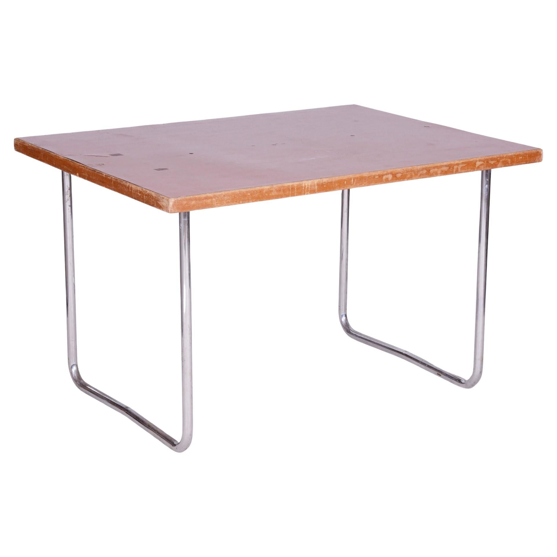 Original Bauhaus Dining Table, by Mücke - Melder, Well Preserved, Czech, 1930s For Sale