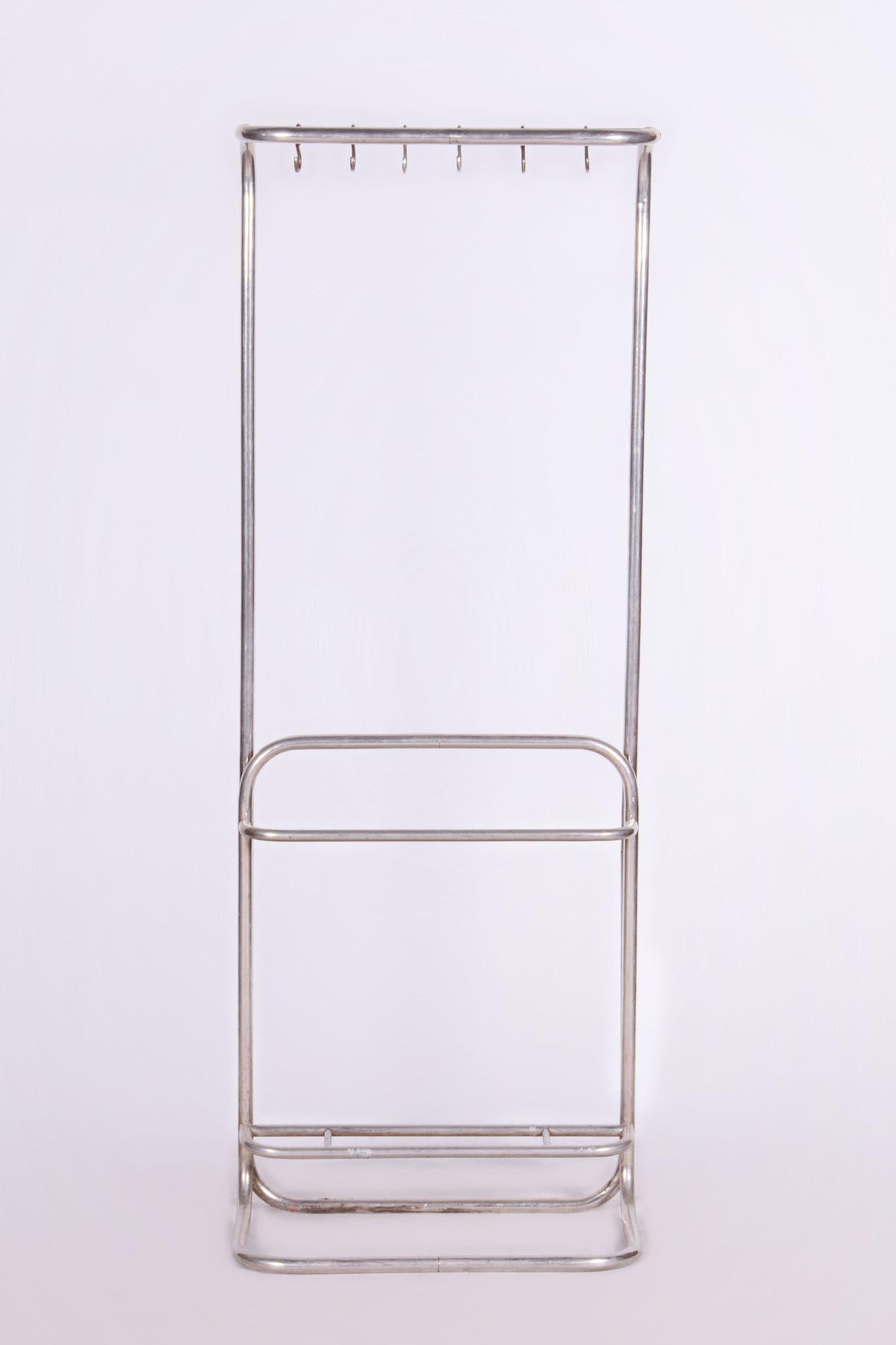 Original Bauhaus Dressing Room Wall, Chrome-Plated Steel, Czechia, 1930s For Sale 4