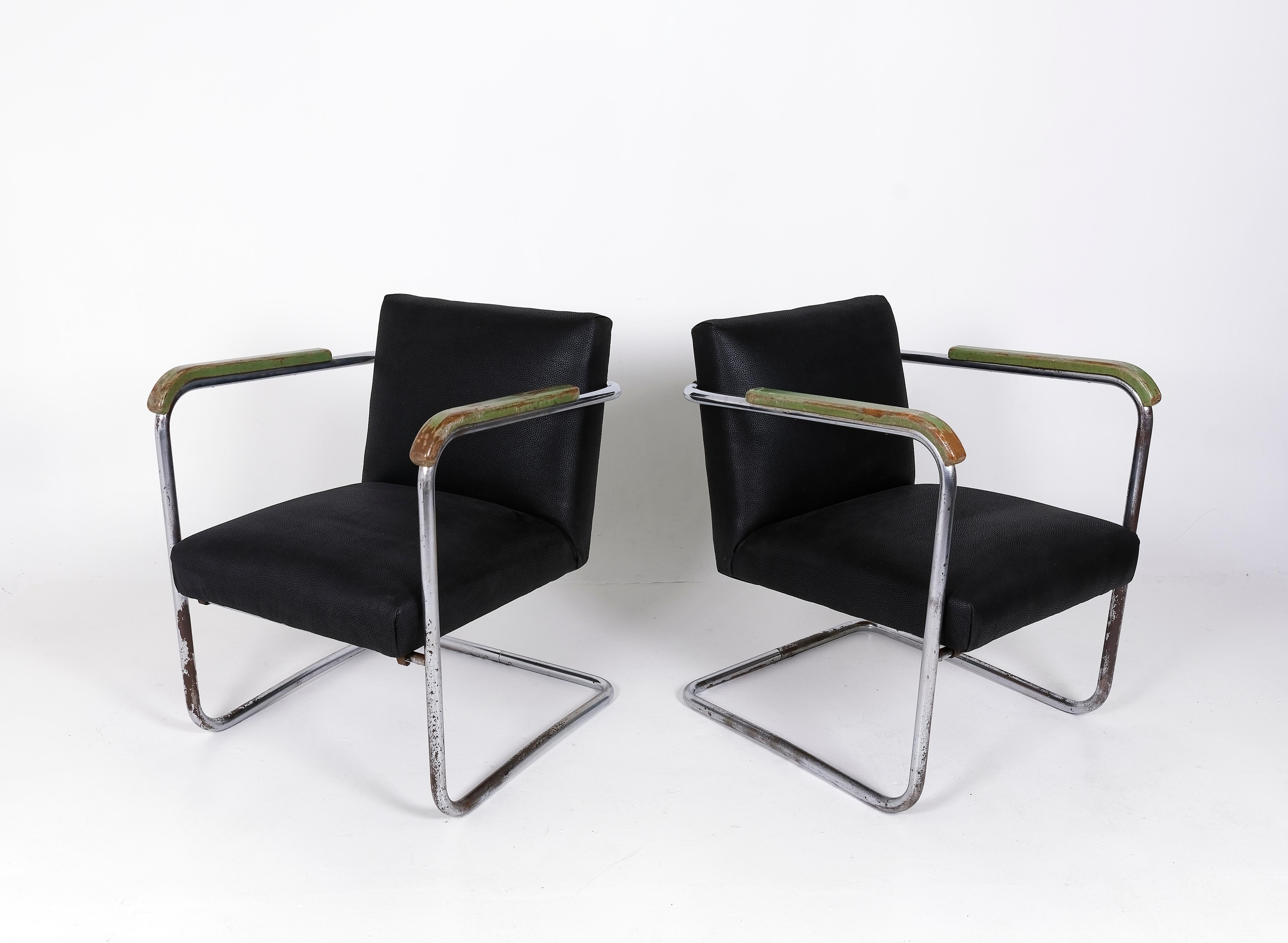 German Original Bauhaus Lounge Chairs For Sale