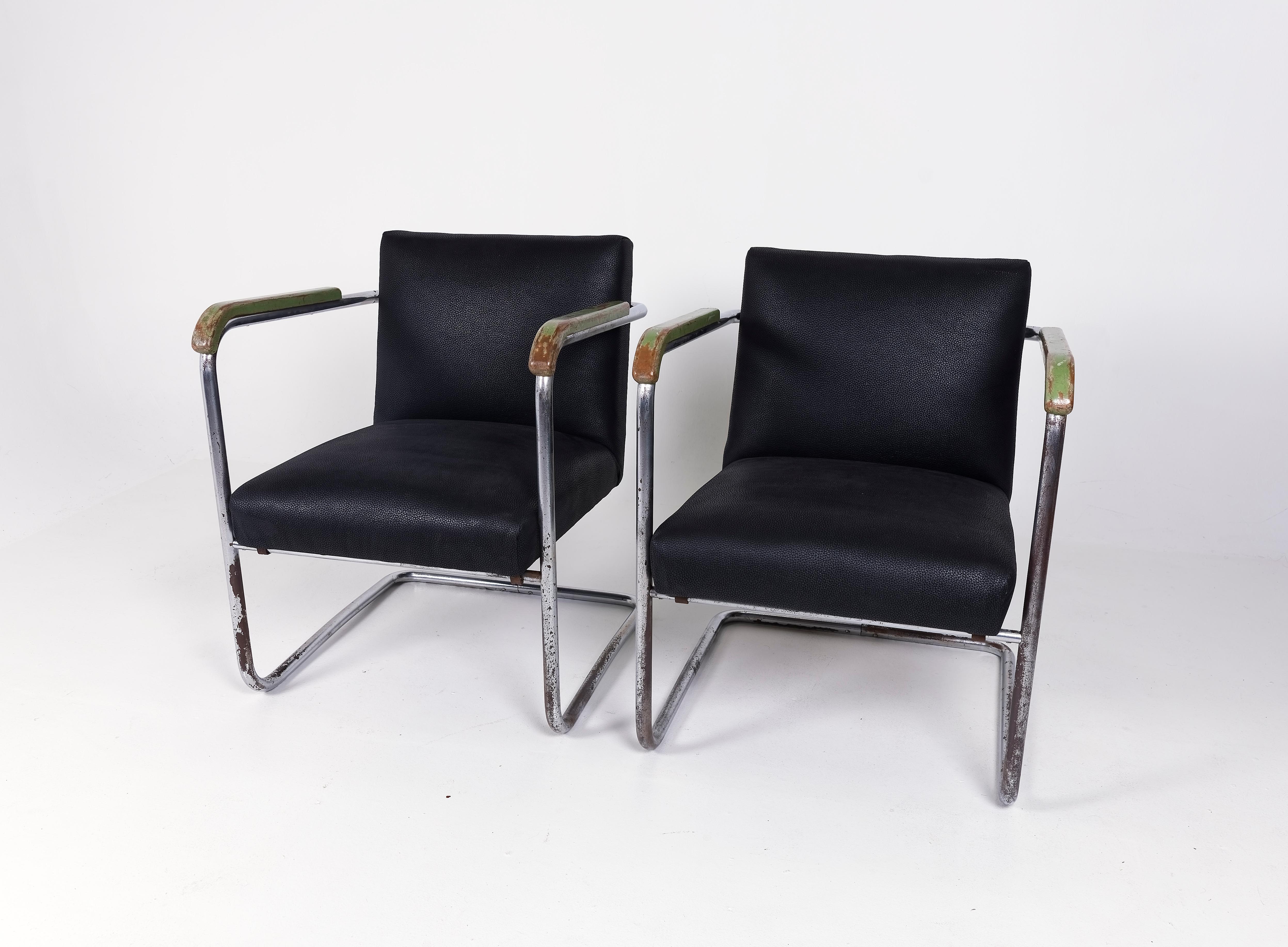 Mid-20th Century Original Bauhaus Lounge Chairs For Sale