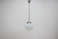 Set of four chrome functionalism Bauhaus pendants, 1930s