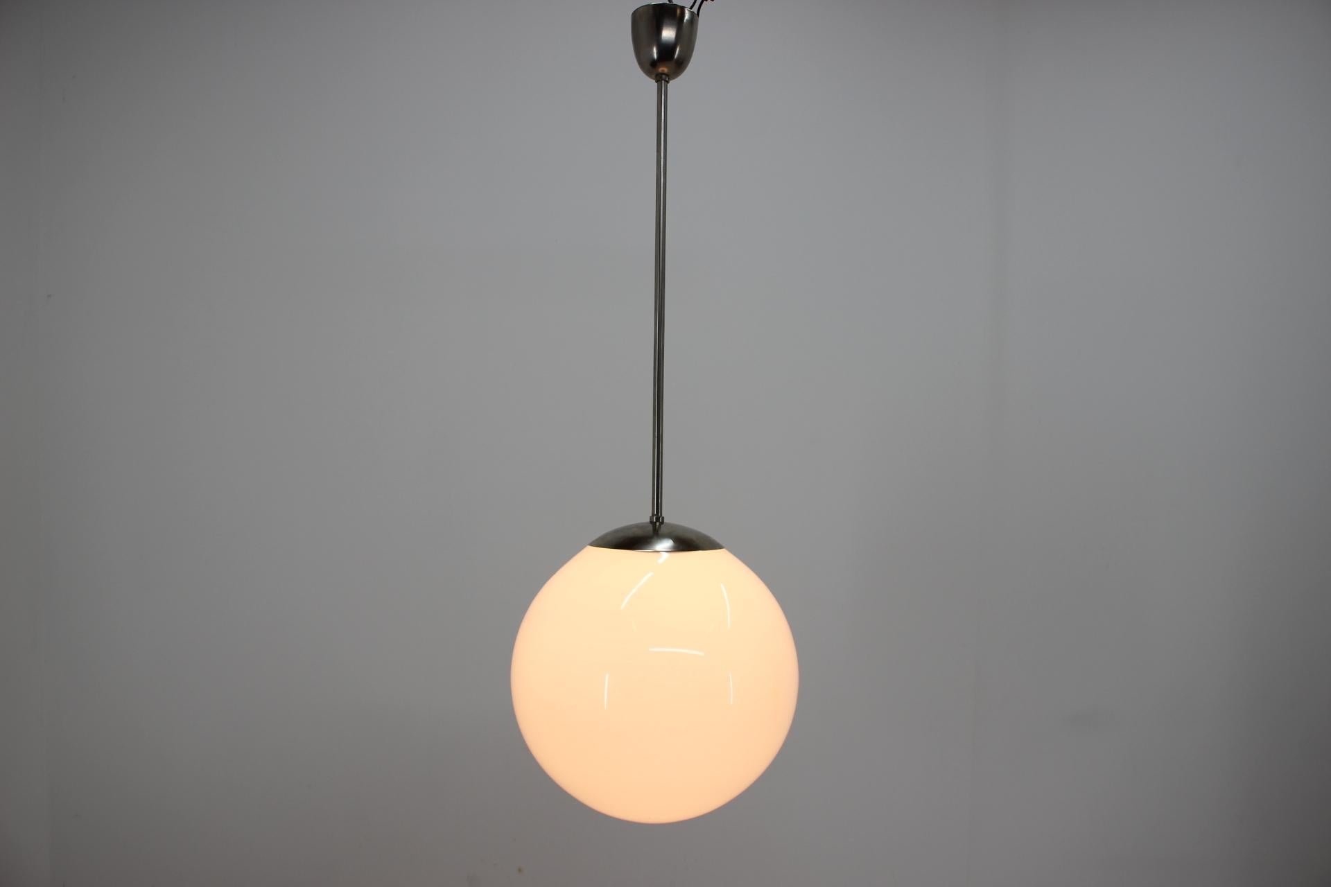 Mid-20th Century Set of four chrome functionalism Bauhaus pendants-1930 For Sale