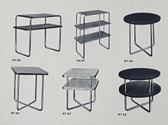 Original Bauhaus-Sitzgruppe, 1x Stahlrohr-Freischwinger, 1x Kleintisch, 1930er Jahre