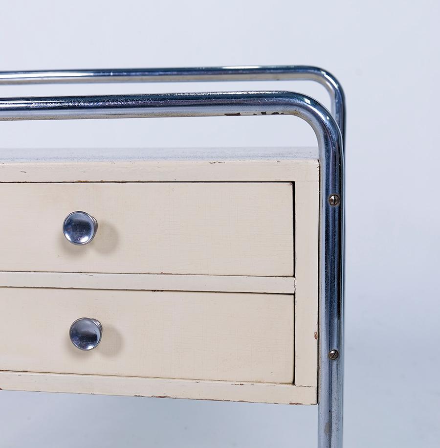 Mid-20th Century Original Bauhaus Small Sideboard, Chest of Drawers, Max Fellerer