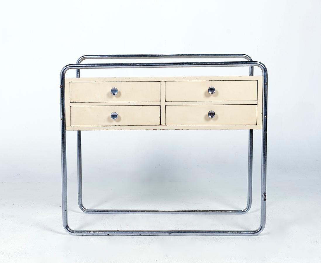 Steel Original Bauhaus Small Sideboard, Chest of Drawers, Max Fellerer