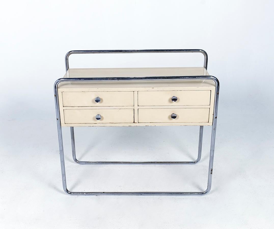 Original Bauhaus Small Sideboard, Chest of Drawers, Max Fellerer 1