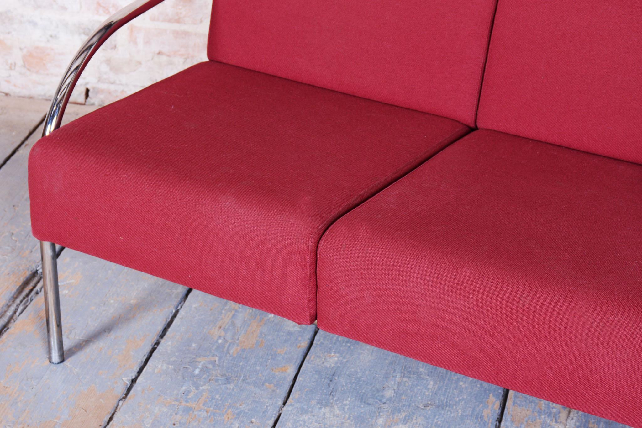 Canapé Bauhaus d'origine, acier chromé, rembourrage d'origine, Slovaquie, 1970 en vente 1