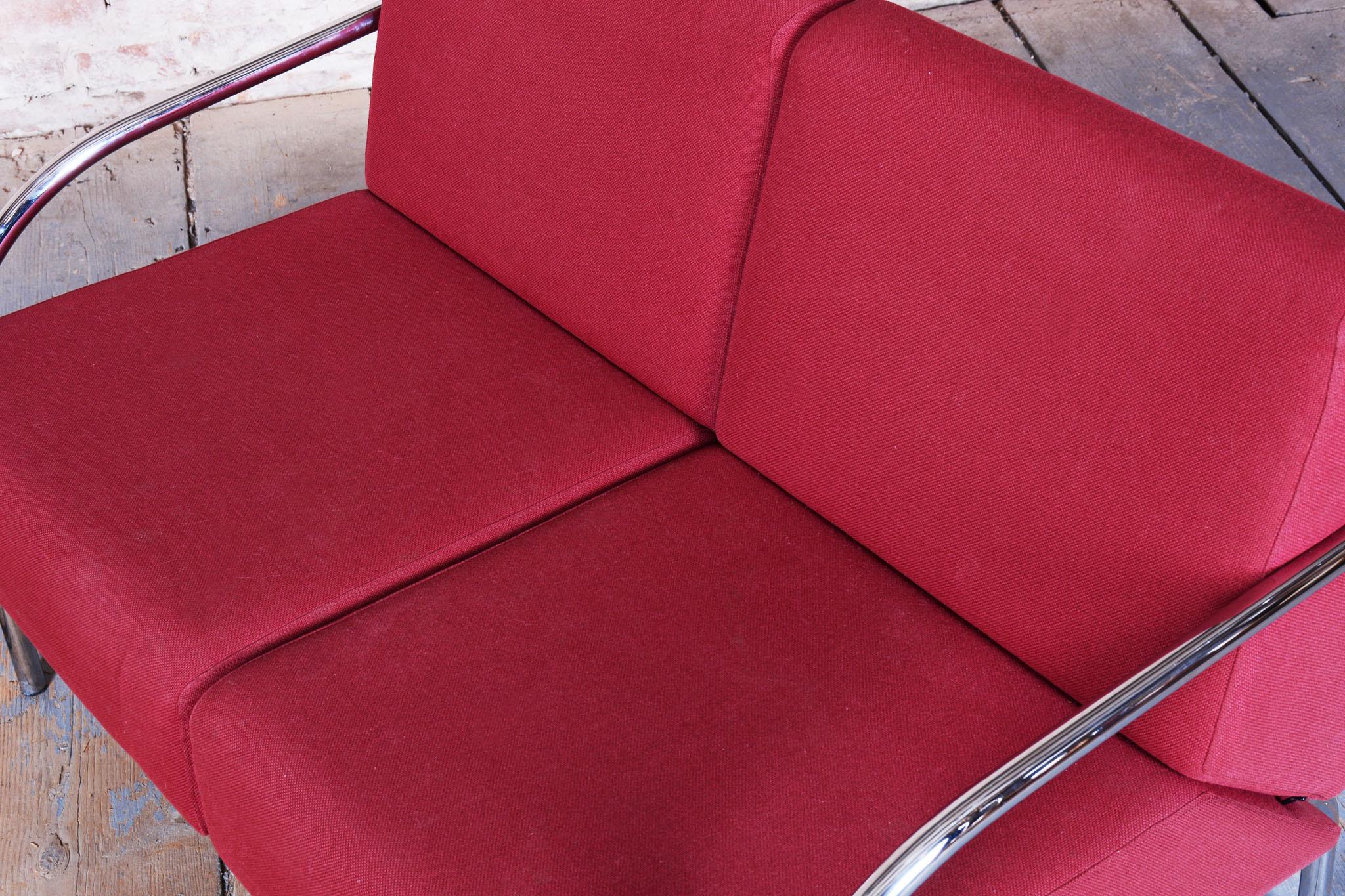 Canapé Bauhaus d'origine, acier chromé, rembourrage d'origine, Slovaquie, 1970 en vente 2