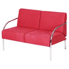 Original Bauhaus Sofa, Chrome-Plated Steel, Original Upholstery, Slovakia, 1970s
