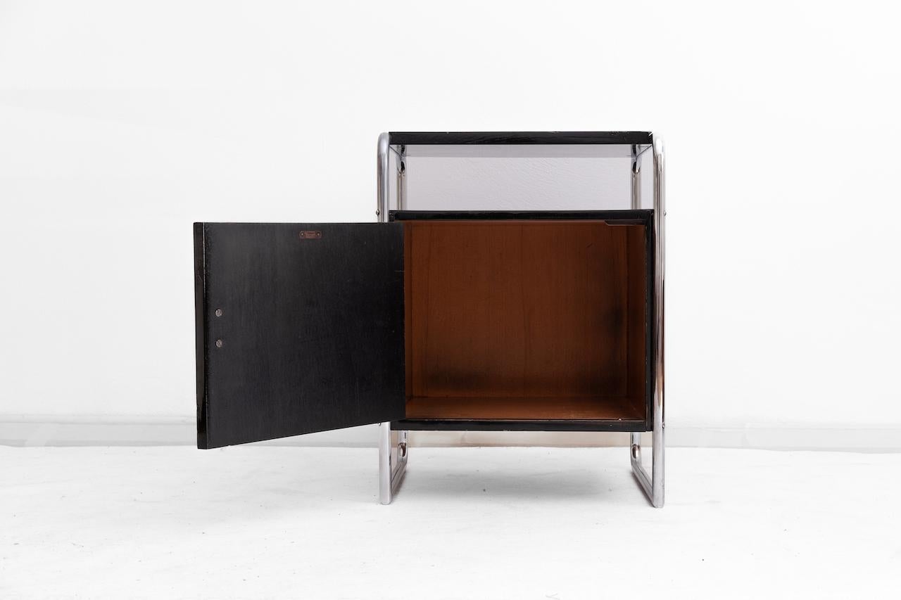 Original Bauhaus Stahlpipe-Nachttisch aus Stahl, J. Fenyves für Thonet (1930), Nr. B 107 im Angebot 12