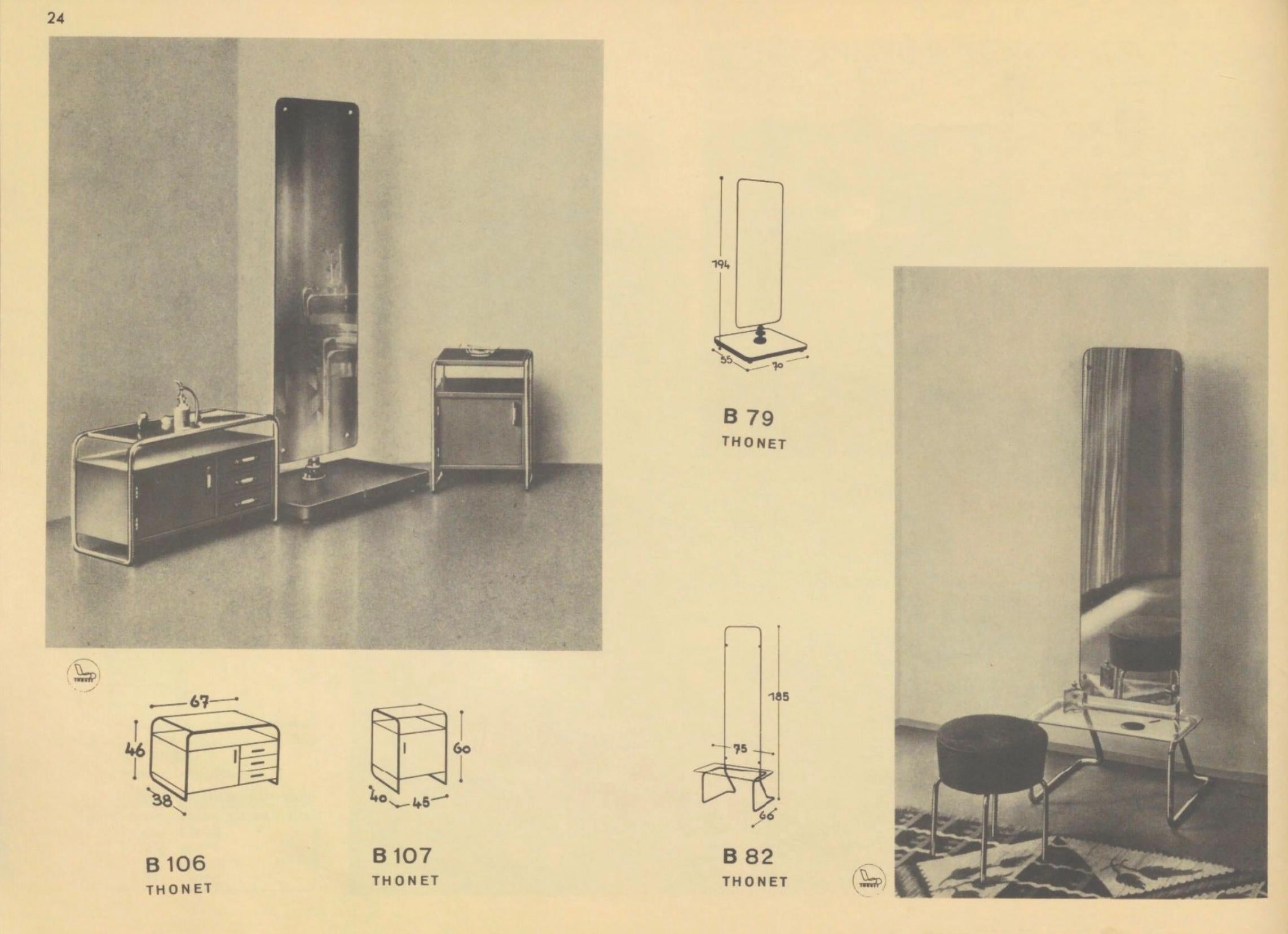 Original Bauhaus Stahlpipe-Nachttisch aus Stahl, J. Fenyves für Thonet (1930), Nr. B 107 im Zustand „Gut“ im Angebot in Wien, AT