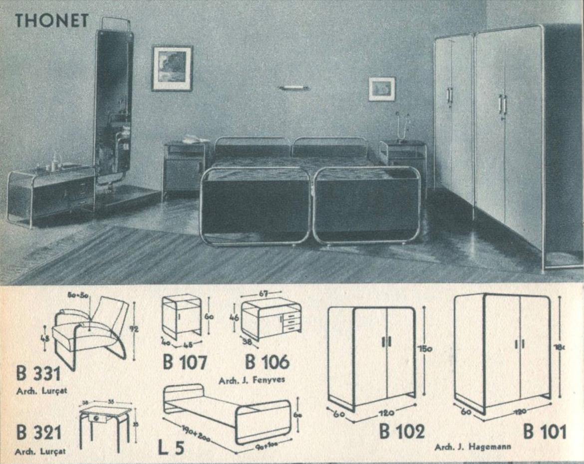 Original Bauhaus Stahlpipe-Nachttisch aus Stahl, J. Fenyves für Thonet (1930), Nr. B 107 im Angebot 1
