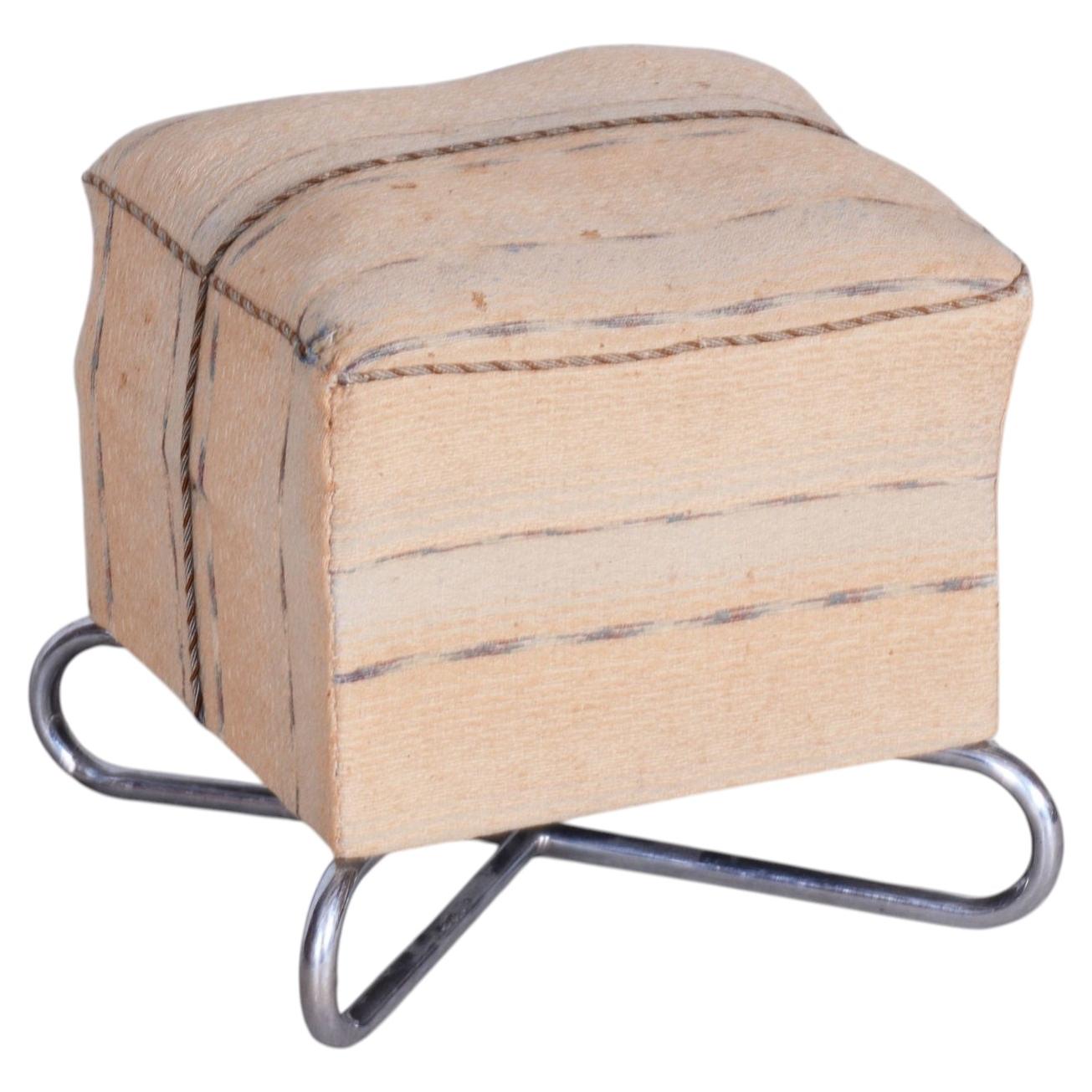Tabouret Bauhaus d'origine, en acier chromé, modèle rare, République tchèque, années 1920 en vente