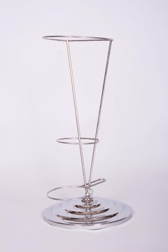 Original Bauhaus Umbrella Stand, Chrome-Plated Steel, Germany, 1950s