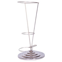Original Bauhaus Umbrella Stand, Chrome-Plated Steel, Germany, 1950s