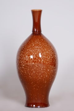 Original Bauhaus Vase, Glazed Ceramics, Well-Preserved Condition, Czechia, 1950s