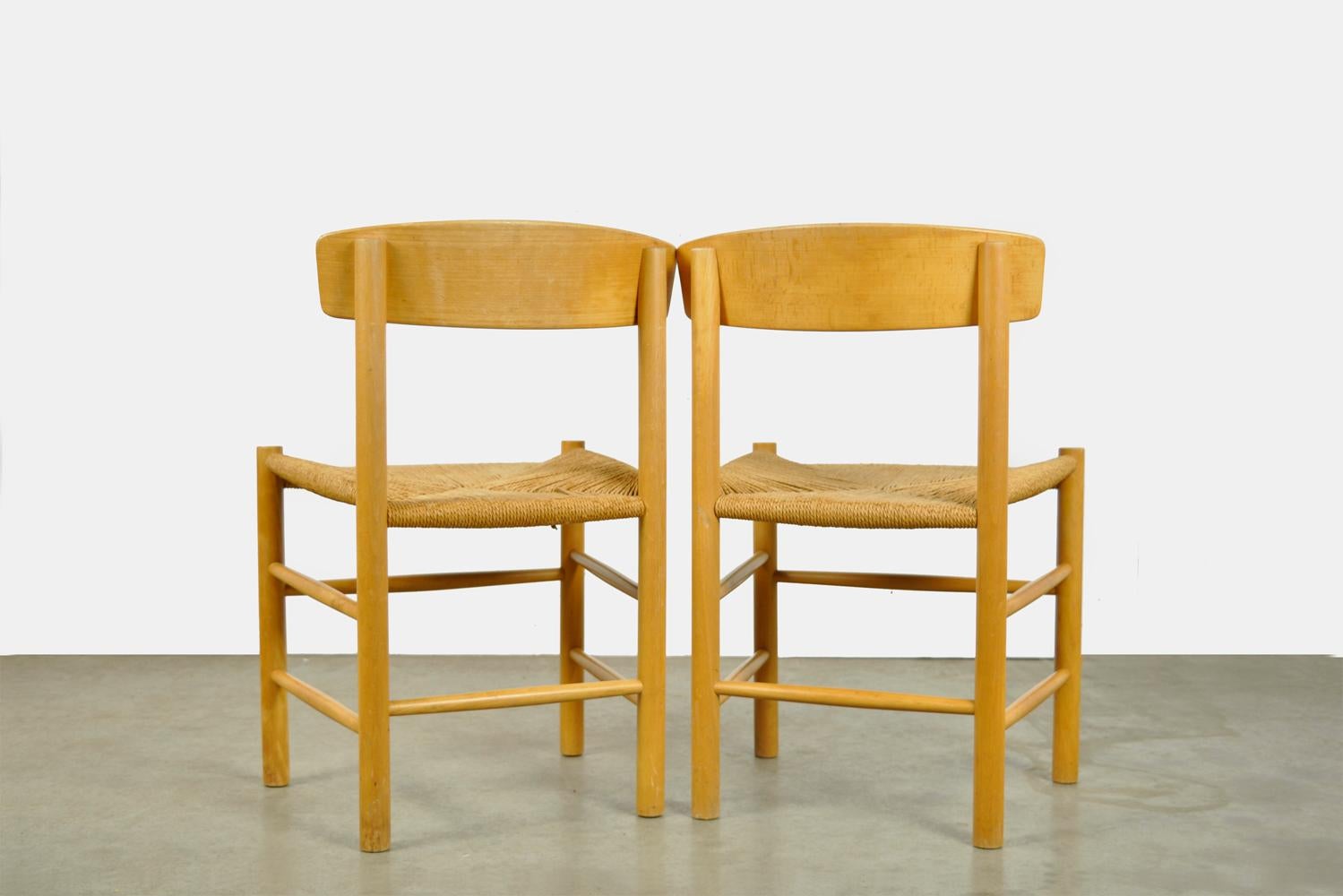 Danish Original Beech Dining Chairs, J39, by Børge Mogensen for F.D.B. Mobler, Denmark
