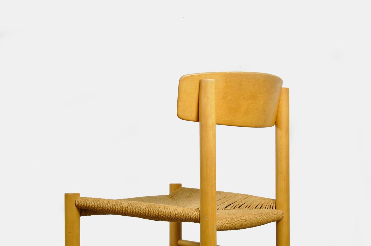 Woven Original Beech Dining Chairs, J39, by Børge Mogensen for F.D.B. Mobler, Denmark