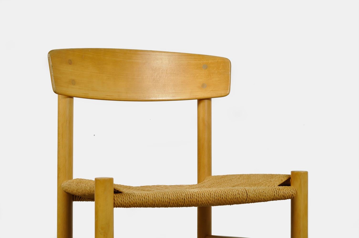 Original Beech Dining Chairs, J39, by Børge Mogensen for F.D.B. Mobler, Denmark In Good Condition In Denventer, NL
