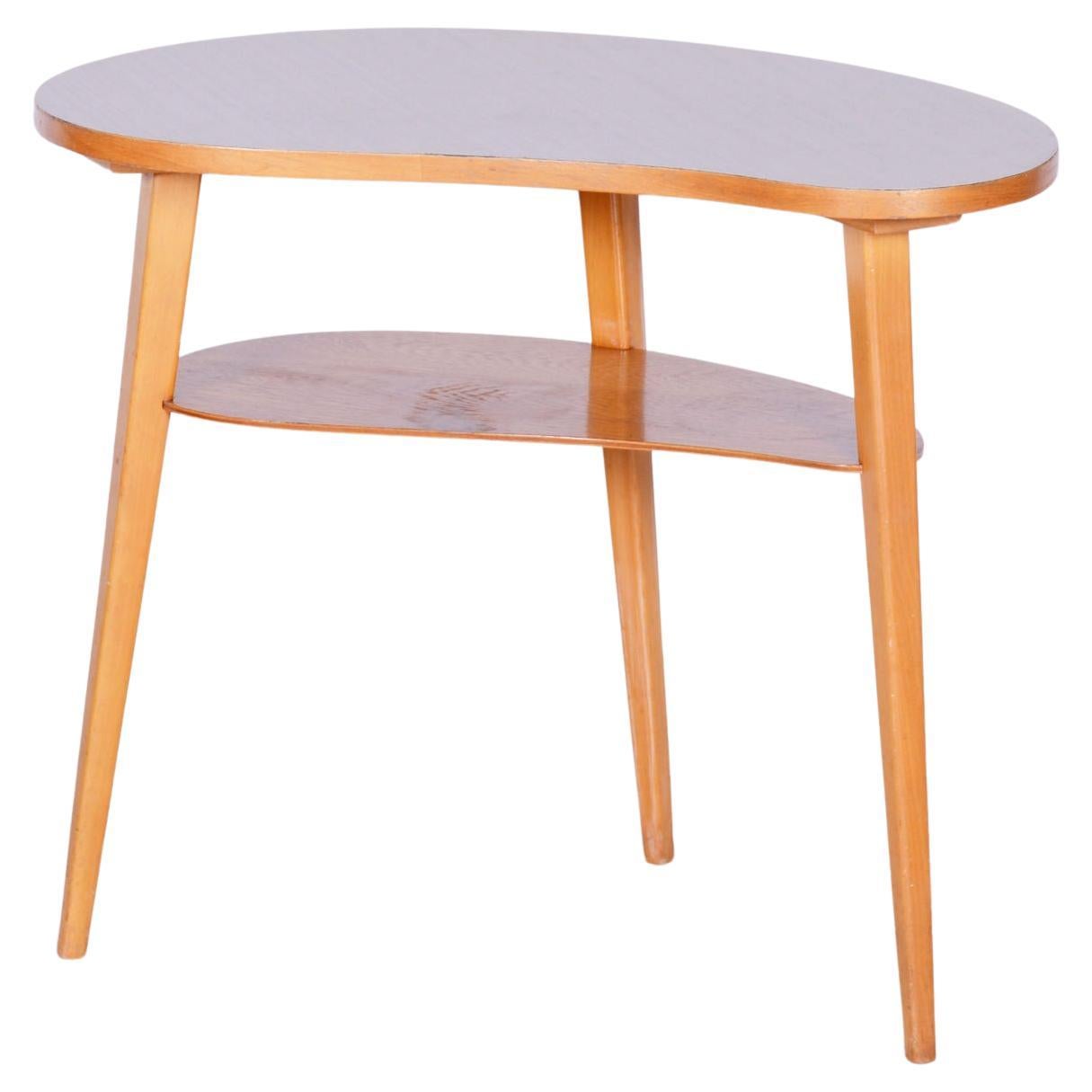 Original Beech MidCentury Small Table, Well Preserved Condition, Czechia, 1950s For Sale