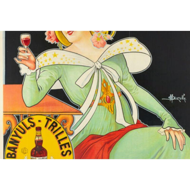 Art Nouveau Original Belle Epoque Poster-Au-Olle-Banyuls Trilles Quinquina-Alcool, 1910 For Sale