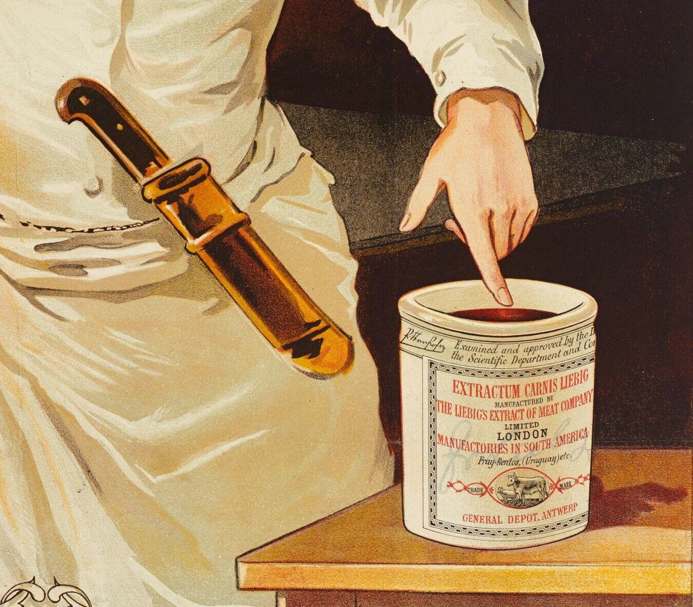 French Original Belle Epoque Poster-Tamagno-Liebig-Viande - Piano-Cook, 1898 For Sale