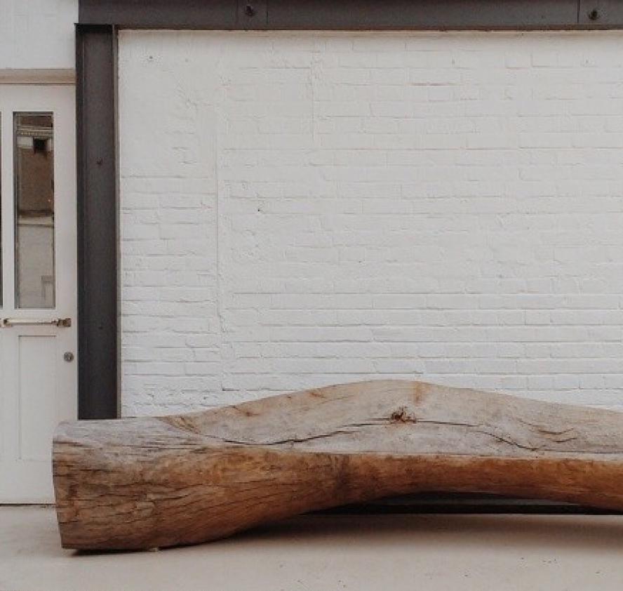 Organic Modern Original Bench in Oak Wood, Denis Milovanov