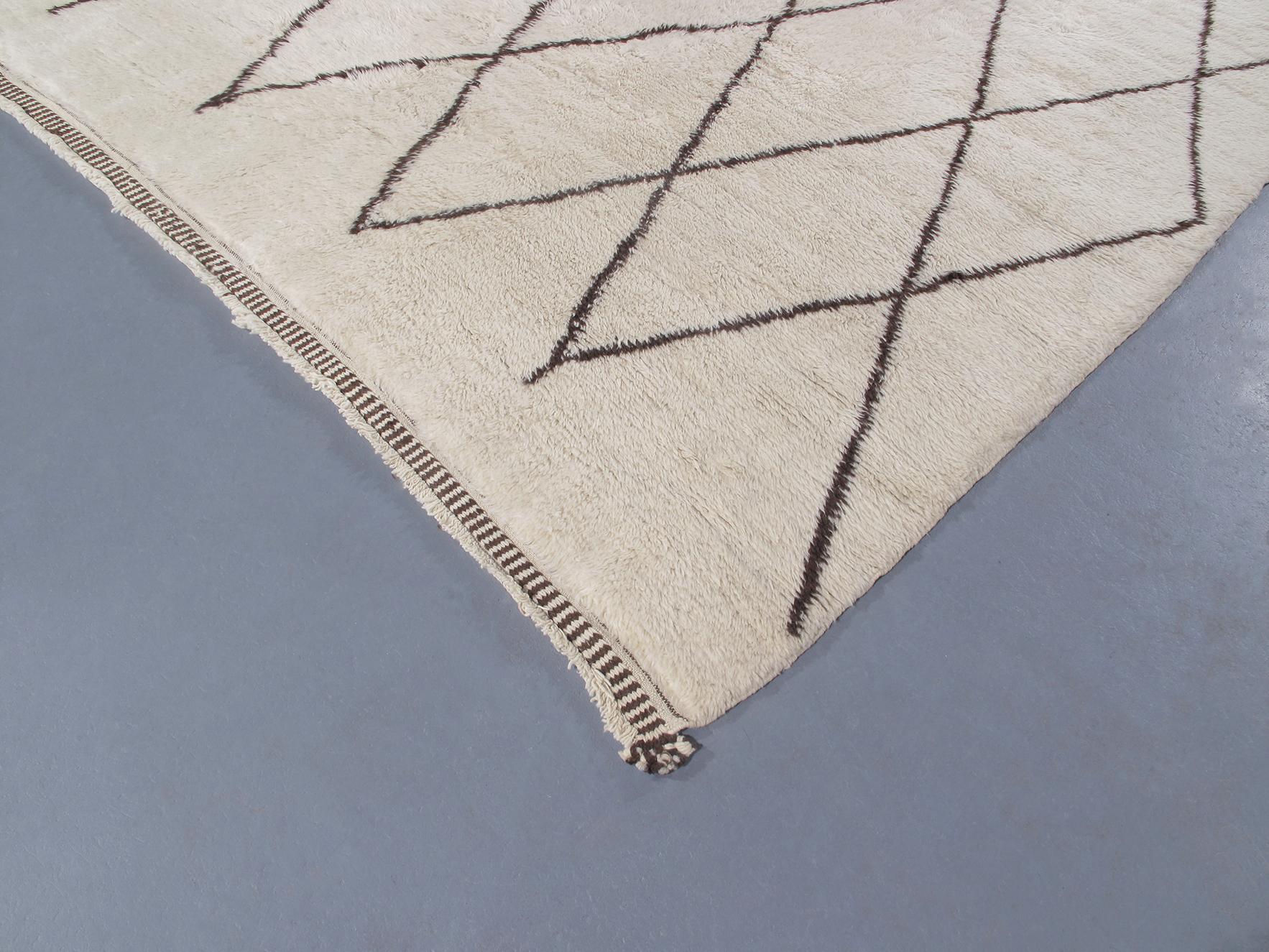 Contemporary Original Beni Ourain Berber Style Moroccan Rug For Sale