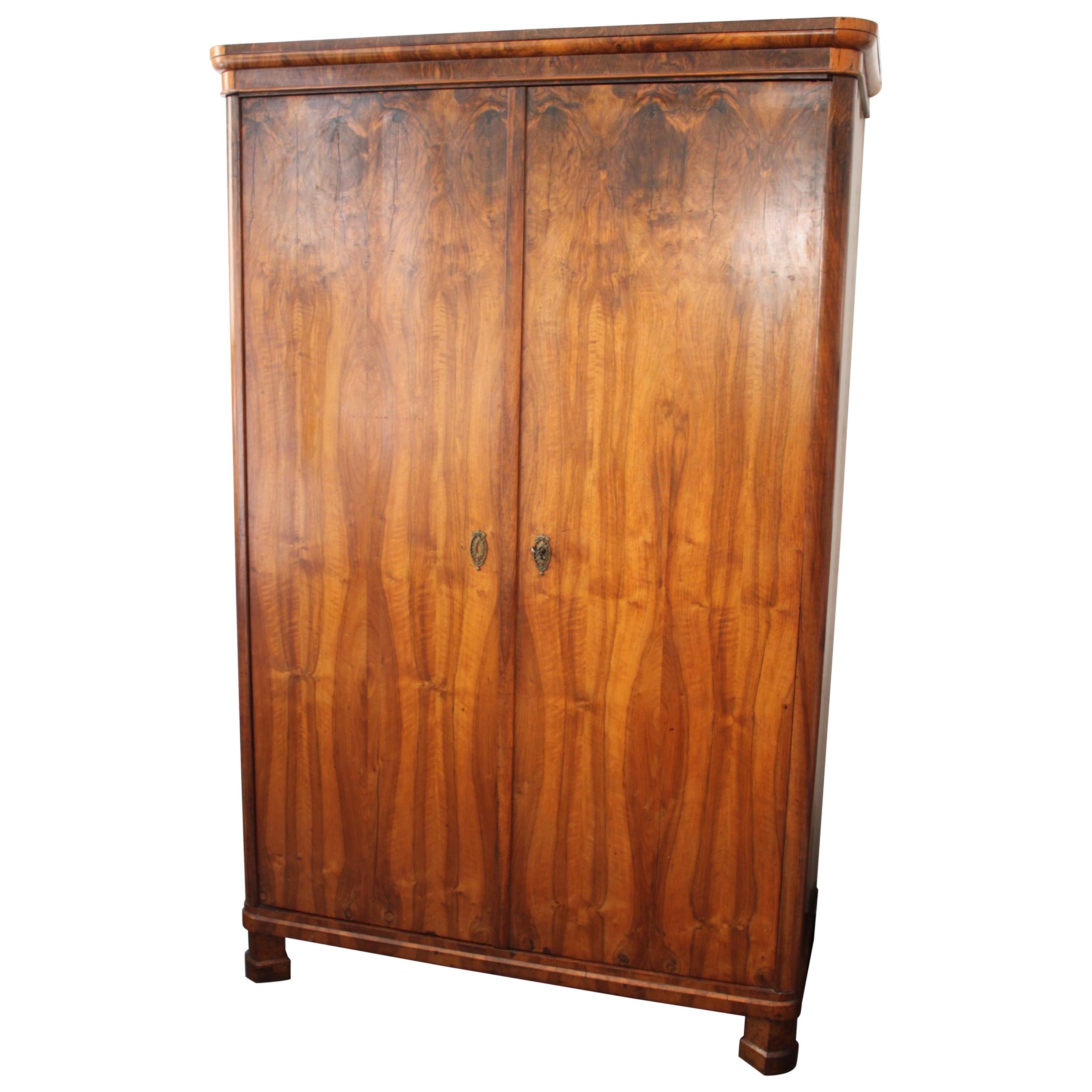Original Biedermeier Cabinet Dresser Walnut For Sale