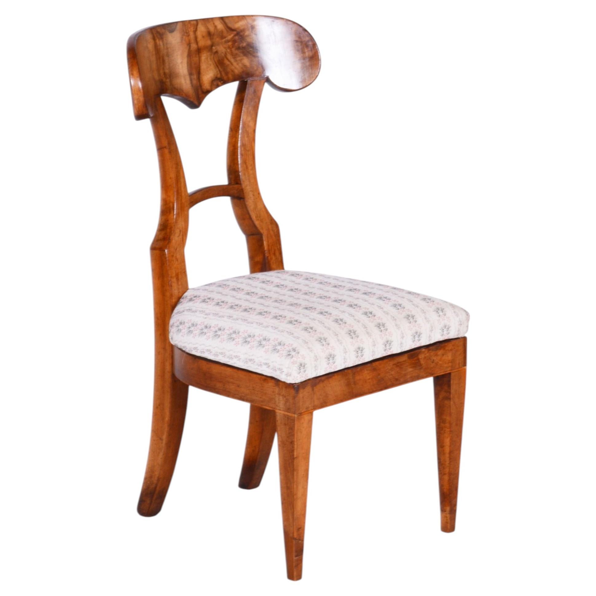 Original Biedermeier Chair, Beech, Spruce, Walnut Veneer, Austria, 1820s