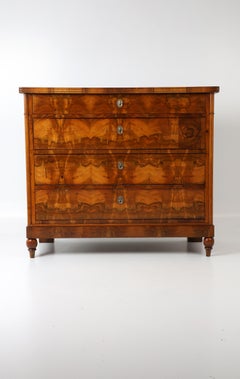 Original Biedermeier Chest of Drawers with Double-Mirrored Top, 19th century