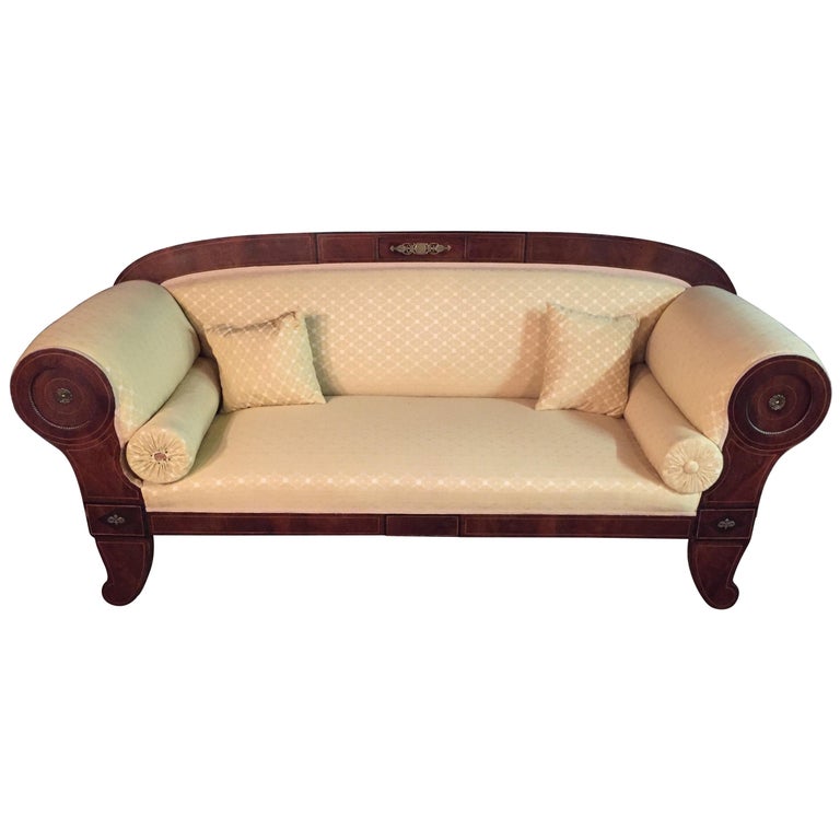 Original Biedermeier Empire Sofa With Bronze Applikationen Circa 1810 For Sale At 1stdibs