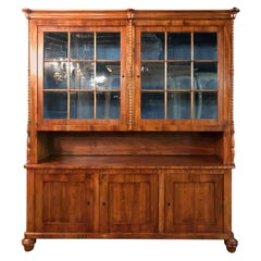 Original Biedermeier Library circa 1840 in Light Walnut Top Condition