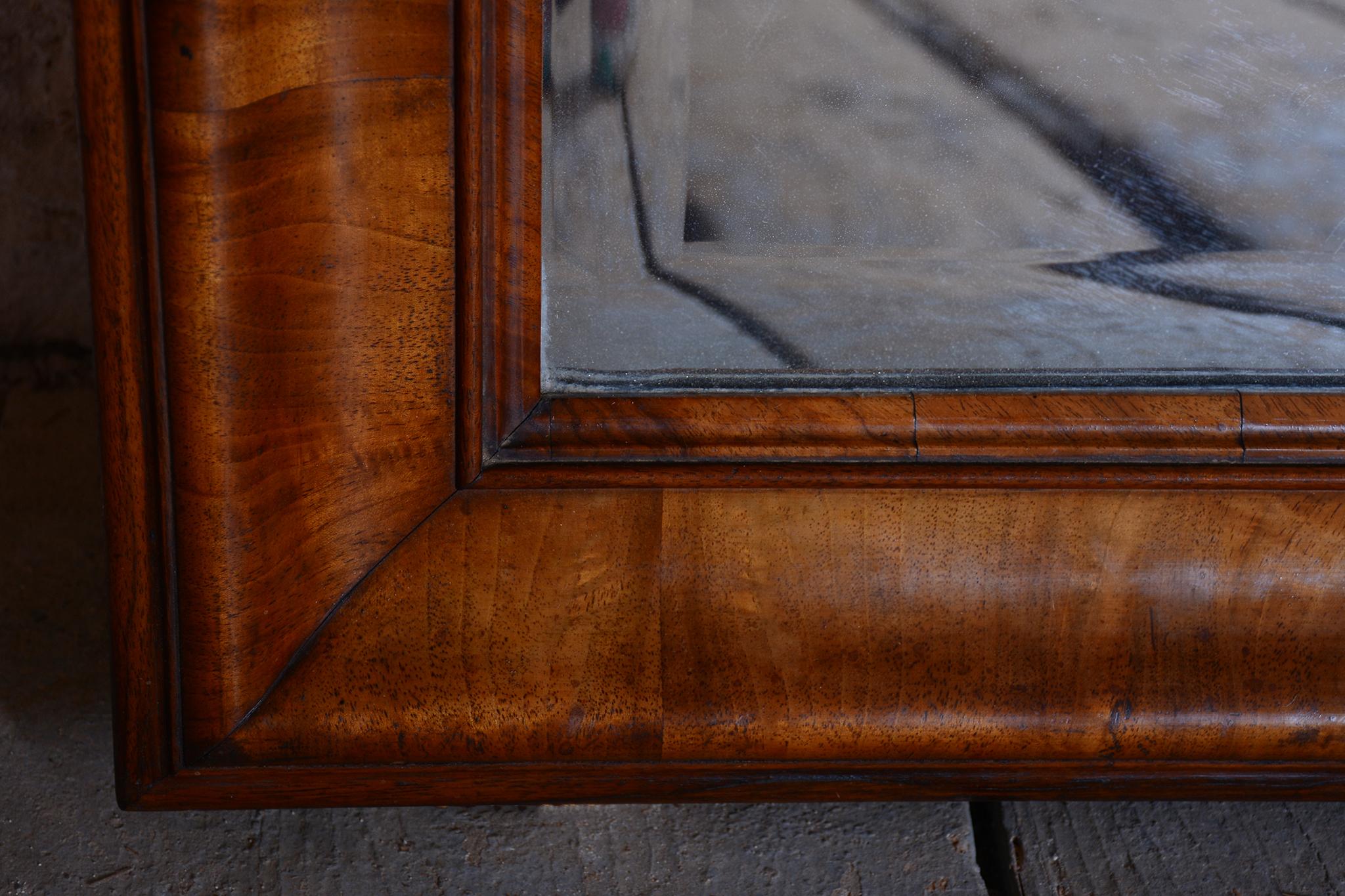 Miroir Biedermeier original, noyer, Revive polonais, tchèque, années 1830 en vente 2