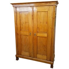 Antique Original Biedermeier Pinewood Amoare Swiss 1830 Restored Shellac Hand Polished
