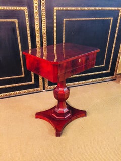 Original Biedermeier Sewing Table Mahogany, circa 1825