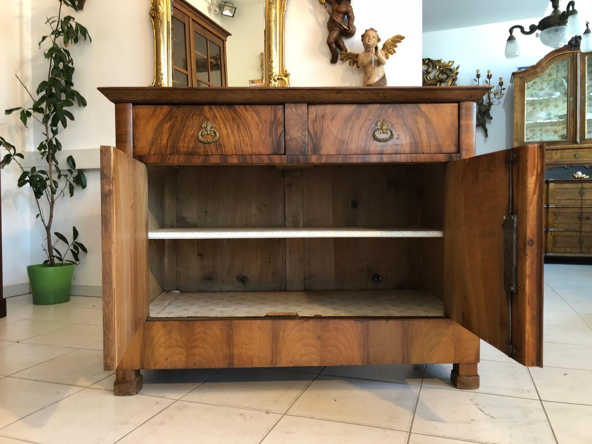 Hand-Crafted Original Biedermeier Trumeau Sideboard or Small Commode