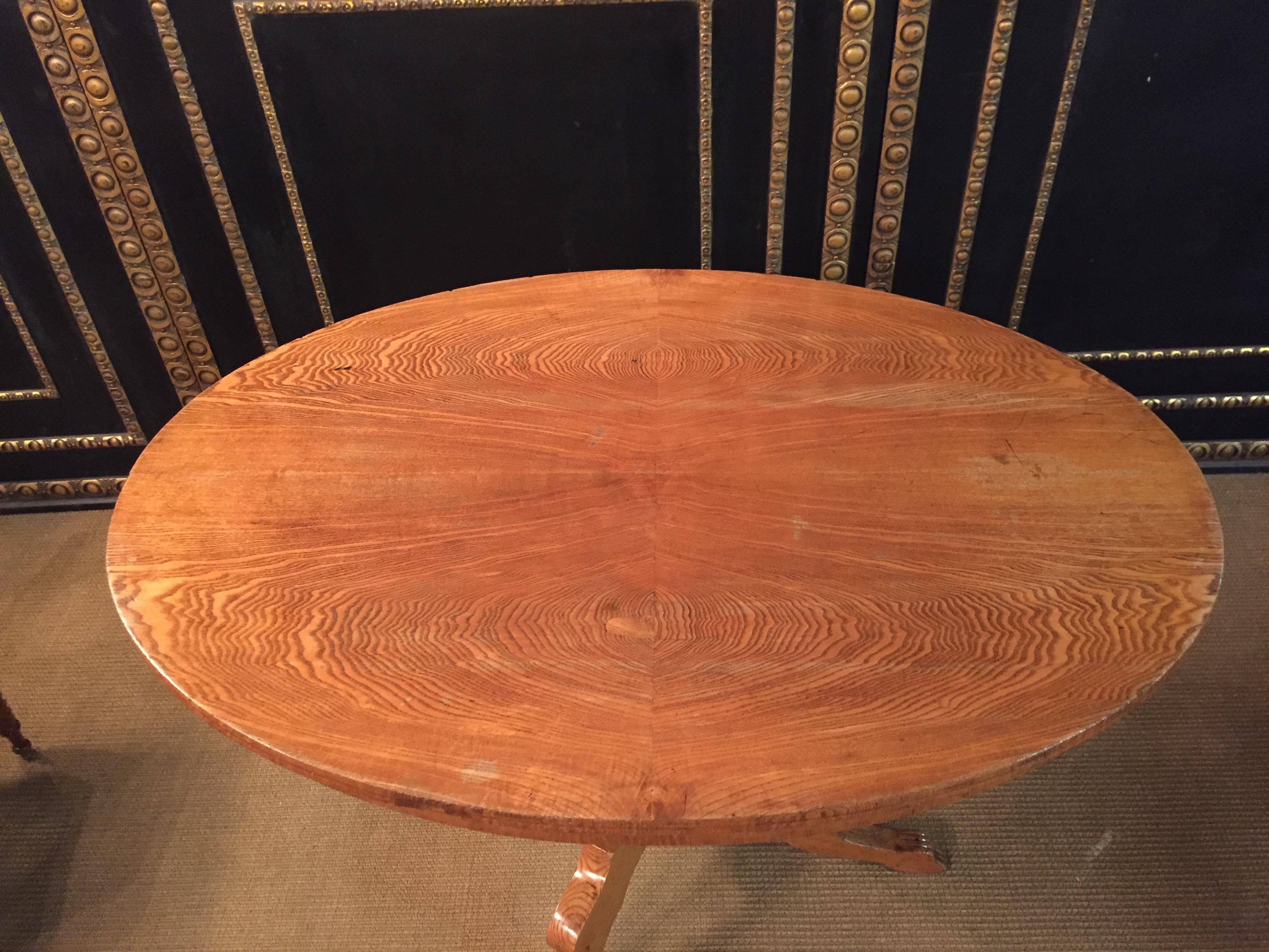 Woodwork Original Biedermeyer Table with 4 Chairs circa 1850 Ashwood